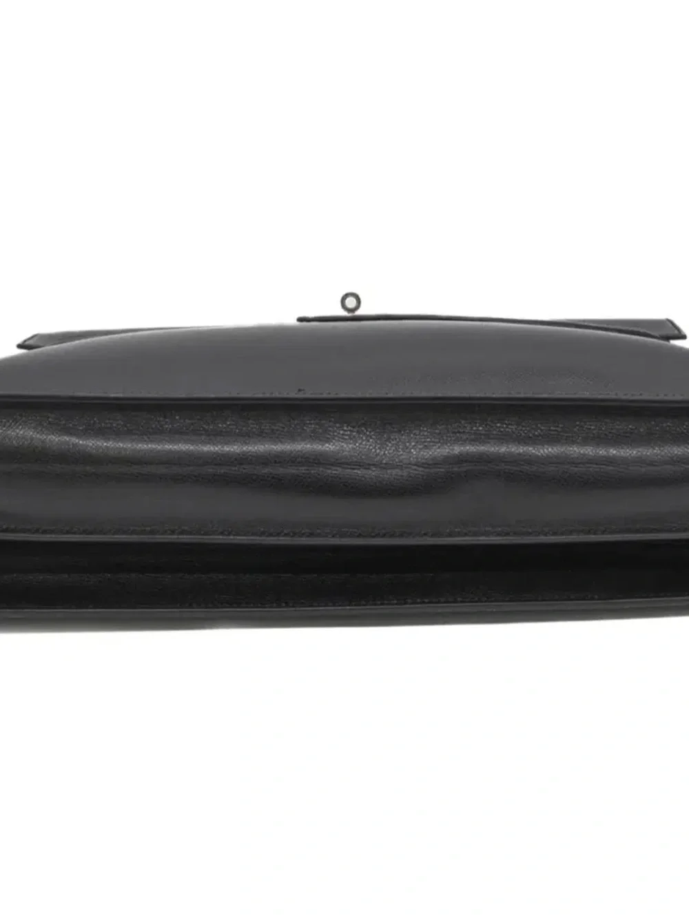 Hermes Black Leather Top-Handle Briefcase with Palladium Hardware
